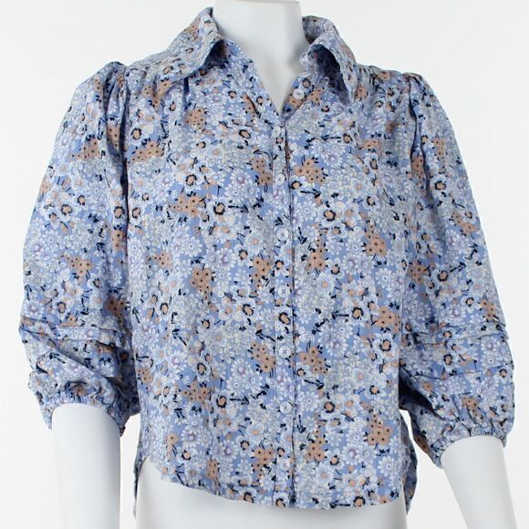Free People Fleur Print Tunic Top in Retro Combo - Picture 2 of 5